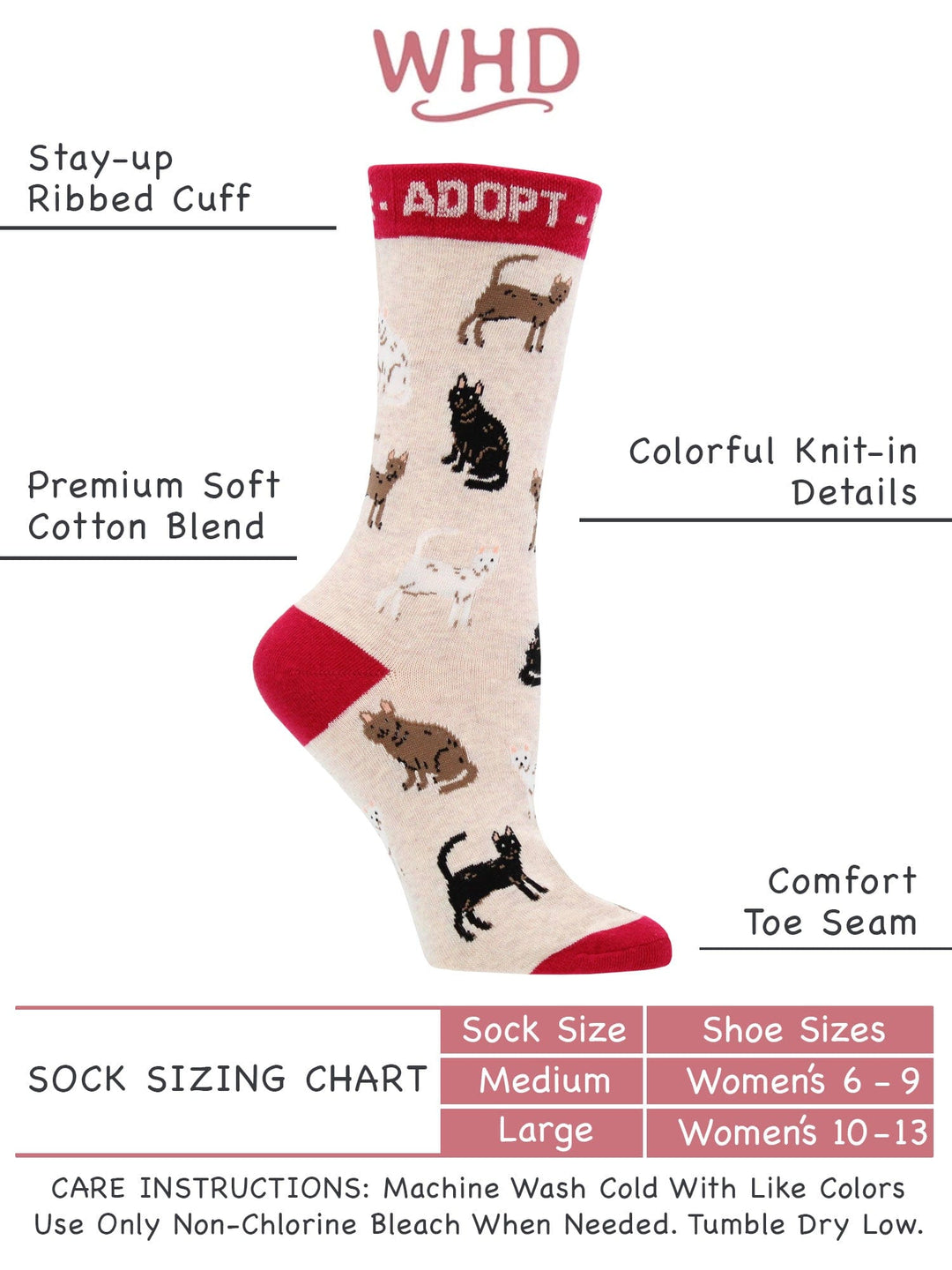 Wheel House Designs socks Adopt a Cat Socks Perfect Cat Lovers Gift