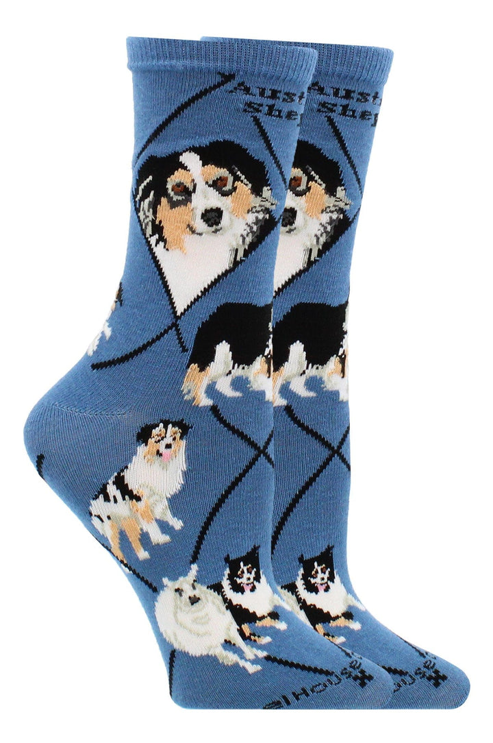 Wheel House Designs socks Blue / Medium Australian Shepherd Socks for Women and Men | Perfect Dog Lovers Gift