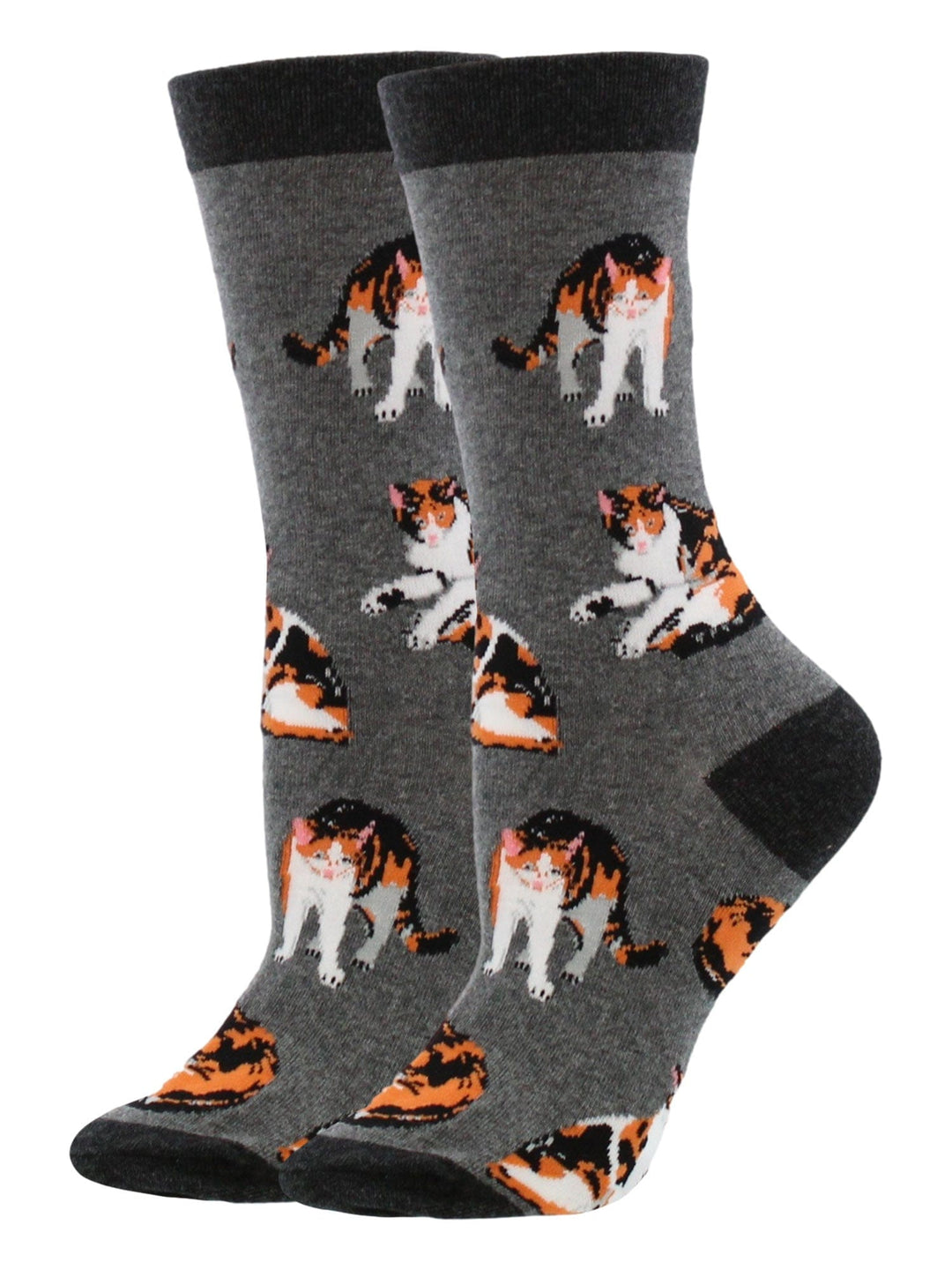 Wheel House Designs socks Charcoal Heather / Medium Calico Cat Socks Perfect Cat Lovers Gift