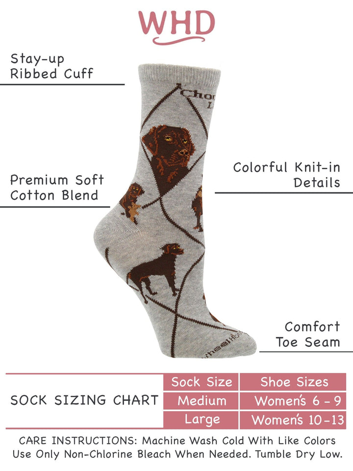 Wheel House Designs socks Chocolate Lab Socks for Women and Men | Perfect Dog Lovers Gift