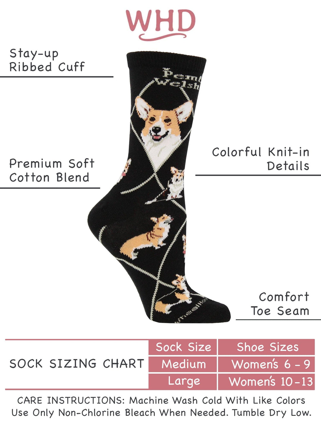 Wheel House Designs socks Corgi Pembroke Crew Socks for Women | Dog Lovers Gift
