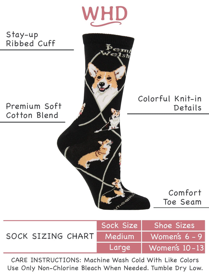 Wheel House Designs socks Corgi Pembroke Crew Socks for Women | Dog Lovers Gift
