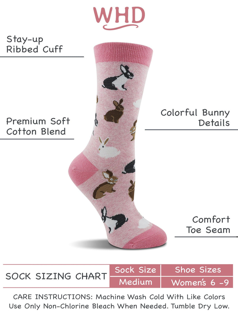 Cute Bunny Socks for Women | Bunny Rabbit Crew Socks|2-Pack