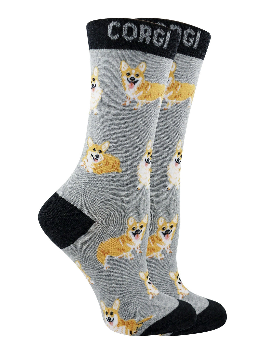 Wheel House Designs socks Gray/Black / Medium Corgi Pembroke Crew Socks for Women | Dog Lovers Gift