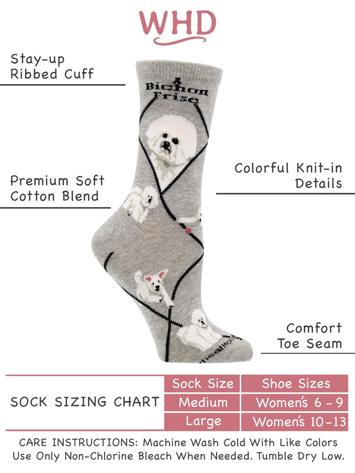 Wheel House Designs socks Gray / Medium Bichon Socks Perfect Dog Lovers Gift