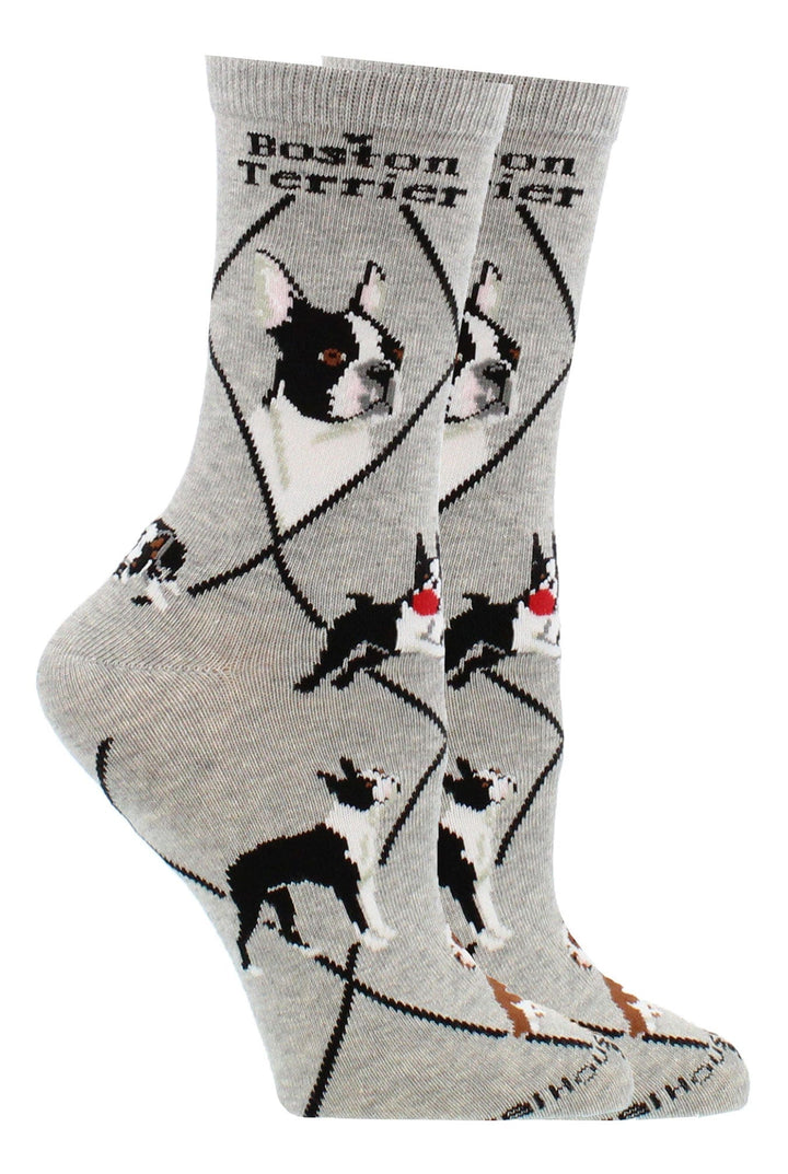 Wheel House Designs socks Gray / Medium Boston Terrier Socks for Women | Perfect Dog Lovers Gift