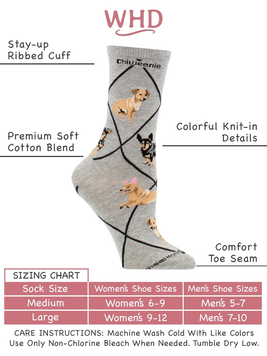 Wheel House Designs socks Gray / Medium Chiweenie Socks Perfect Dog Lovers Gift