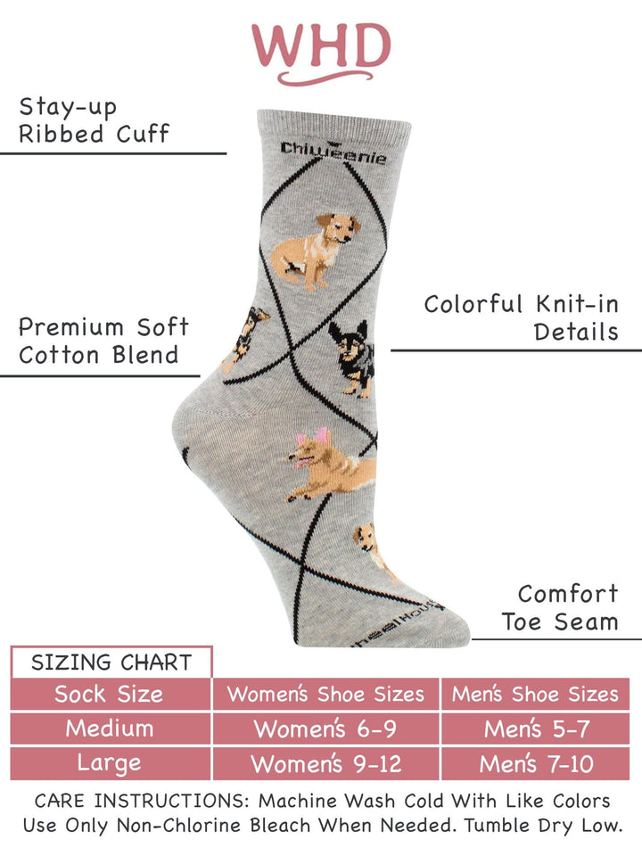 Wheel House Designs socks Gray / Medium Chiweenie Socks Perfect Dog Lovers Gift