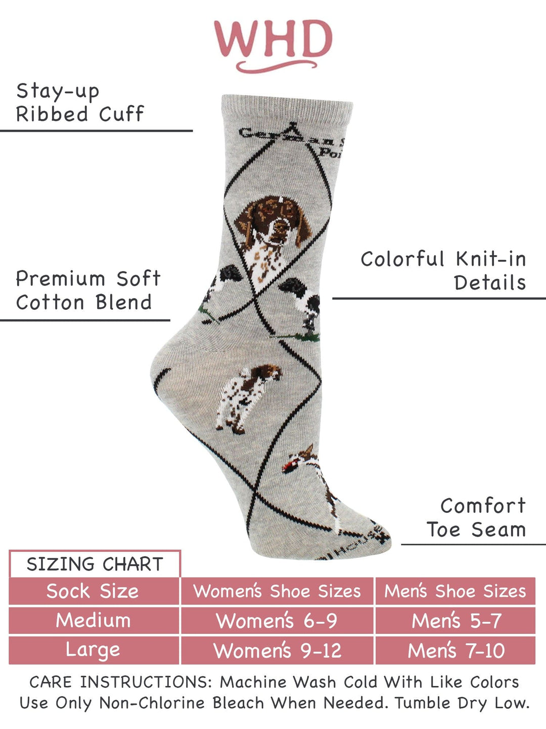 Wheel House Designs socks Gray / Medium German Shorthaired Pointer Socks Perfect Dog Lovers Gift