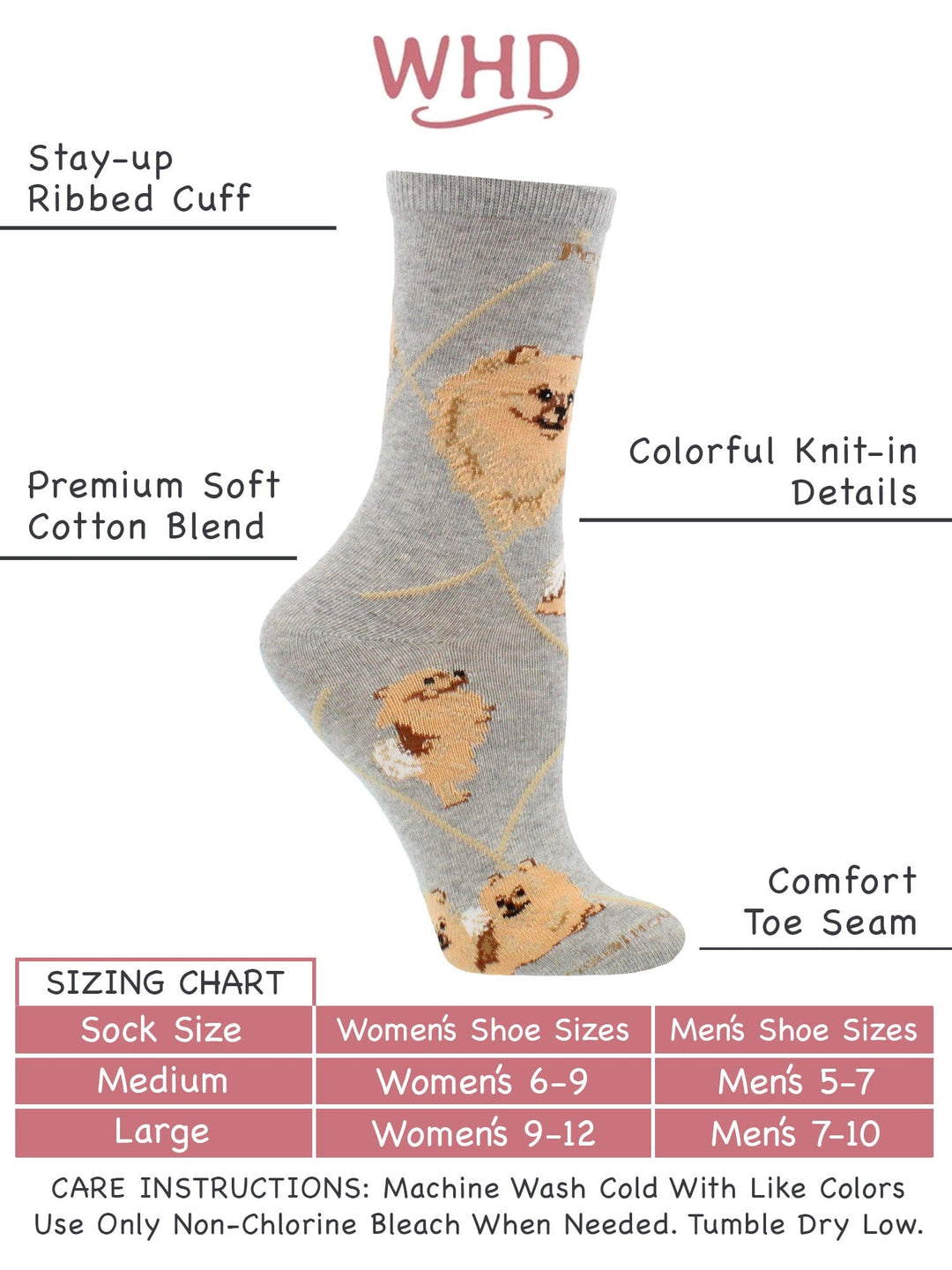 Wheel House Designs socks Gray / Medium Pomeranian Socks Perfect Dog Lovers Gift