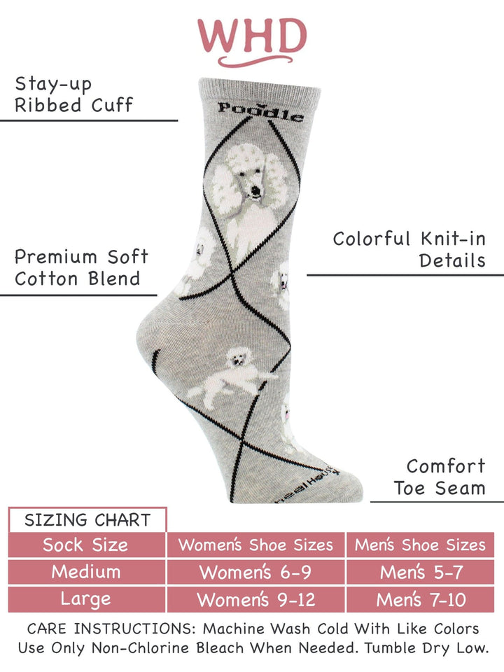 Wheel House Designs socks White Poodle Socks Perfect Dog Lovers Gift