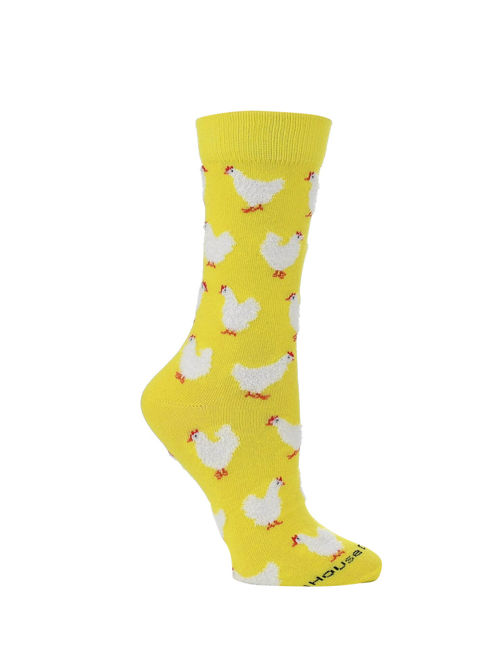 Fuzzy Chicken Socks | Cute Chicken Socks for Women | Crew Length|1-Pack/2-Pack