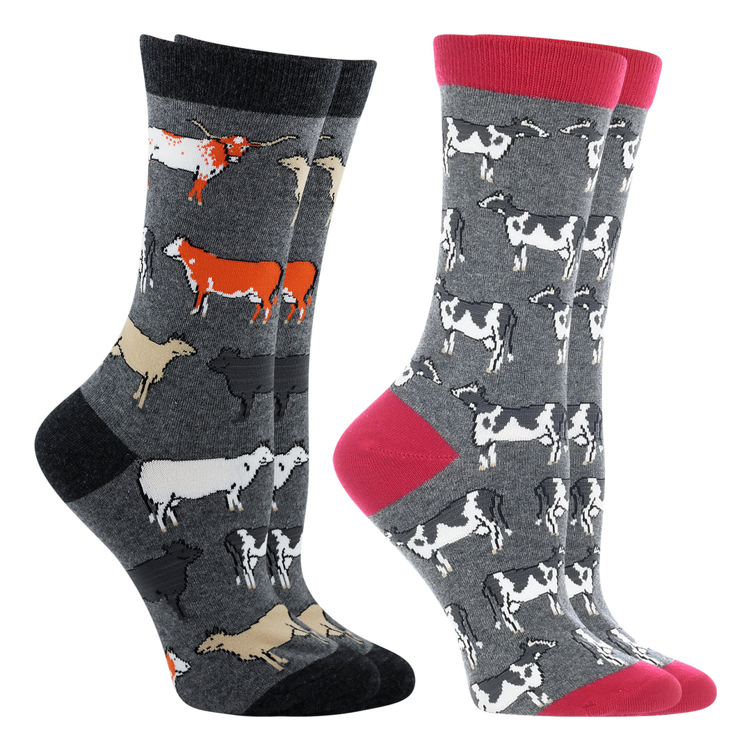 WHD Cows Socks | Gifts for Cow Lovers | 1-Pack/2-Pack