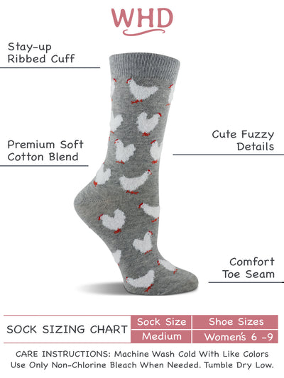 WHD Fuzzy Chicken Socks 2-Pack or 1-Pack