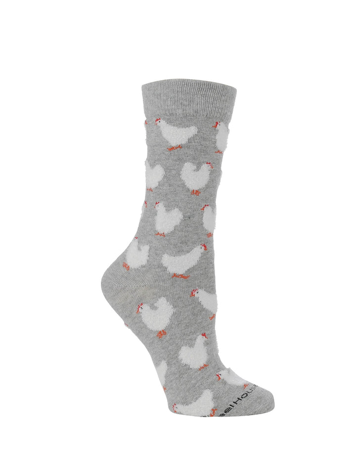 Fuzzy Chicken Socks | Cute Chicken Socks for Women | Crew Length|1-Pack/2-Pack