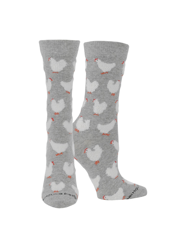 Fuzzy Chicken Socks | Cute Chicken Socks for Women | Crew Length|1-Pack/2-Pack