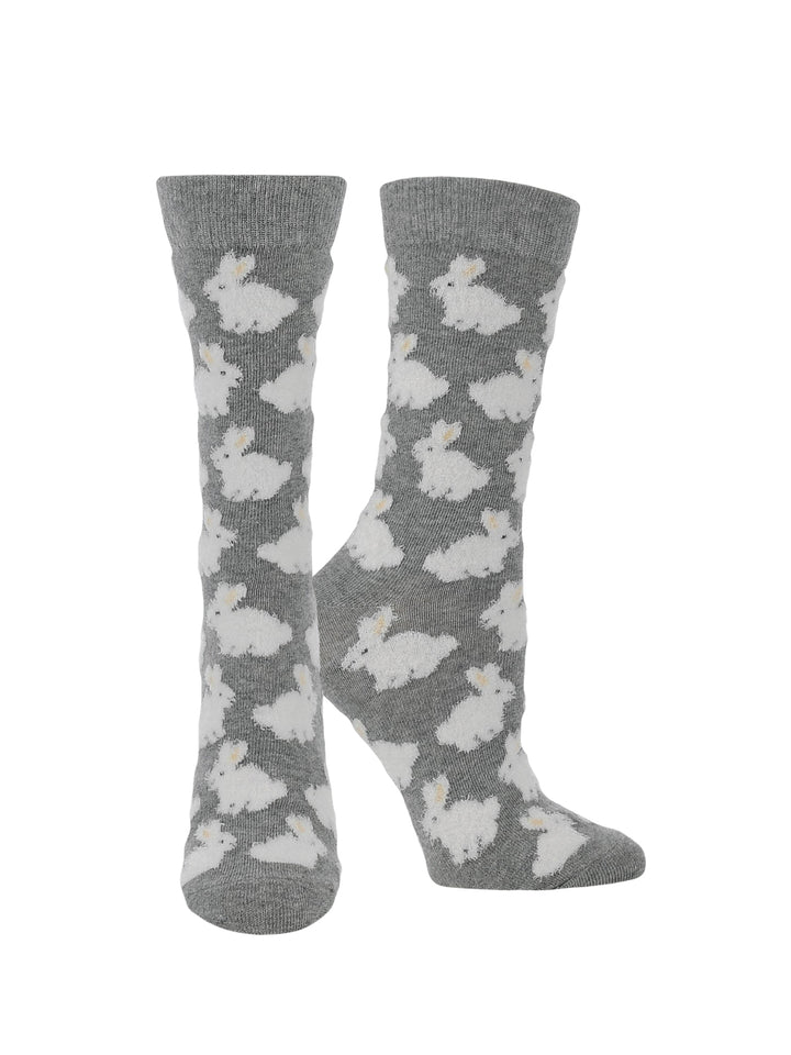 Cute Fuzzy Bunny Socks for Women | Fuzzy Bunny Rabbit Crew Socks|1-Pack/2-Pack