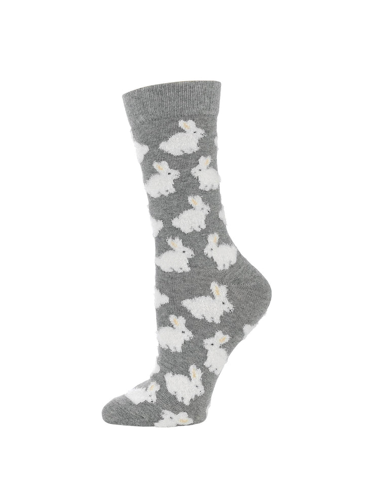Cute Fuzzy Bunny Socks for Women | Fuzzy Bunny Rabbit Crew Socks|1-Pack/2-Pack