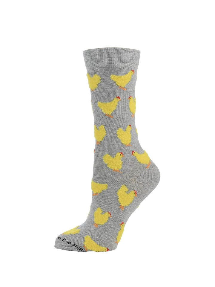 Fuzzy Chicken Socks | Cute Chicken Socks for Women | Crew Length|1-Pack/2-Pack