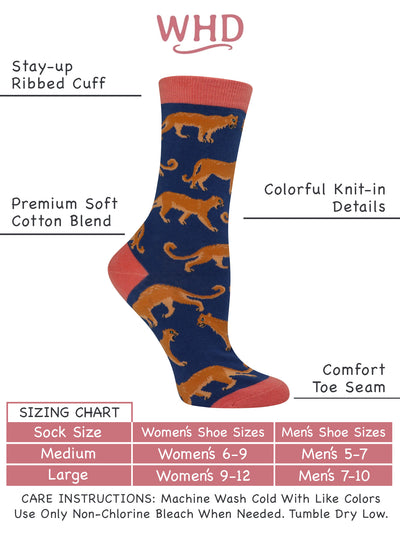 Mountain Lion Socks Perfect Animal Lovers Gift