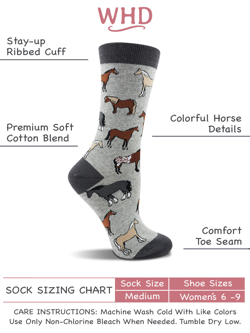 WHD Multi Horse Socks 2-Pack or 1-Pack