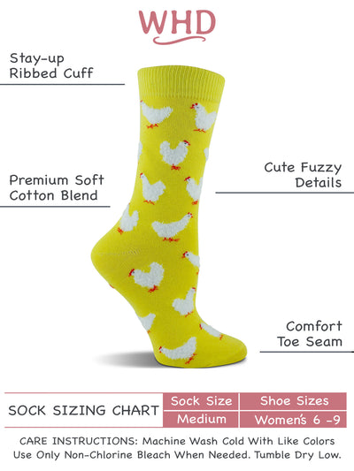 WHD Fuzzy Chicken Socks 2-Pack or 1-Pack