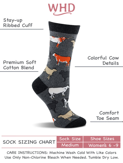 WHD Cows Socks 2-Pack or 1-Pack