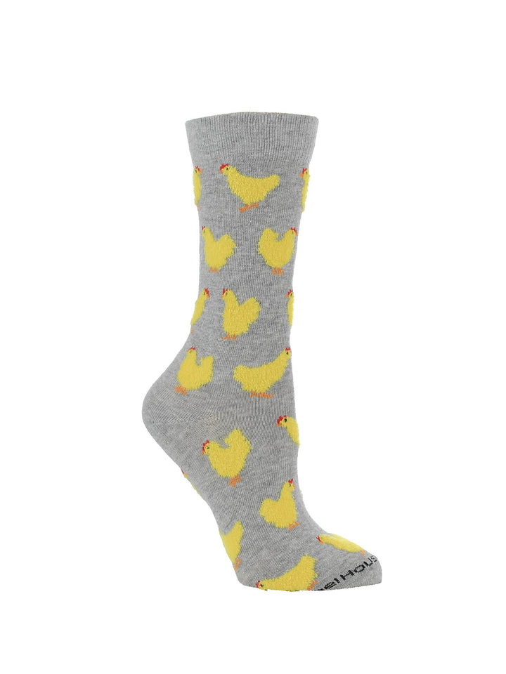Fuzzy Chicken Socks | Cute Chicken Socks for Women | Crew Length|1-Pack/2-Pack