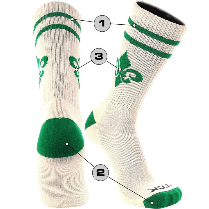 TCK customizable socks Front/Accents / Large Custom Vintage Crew Socks Double Stripe