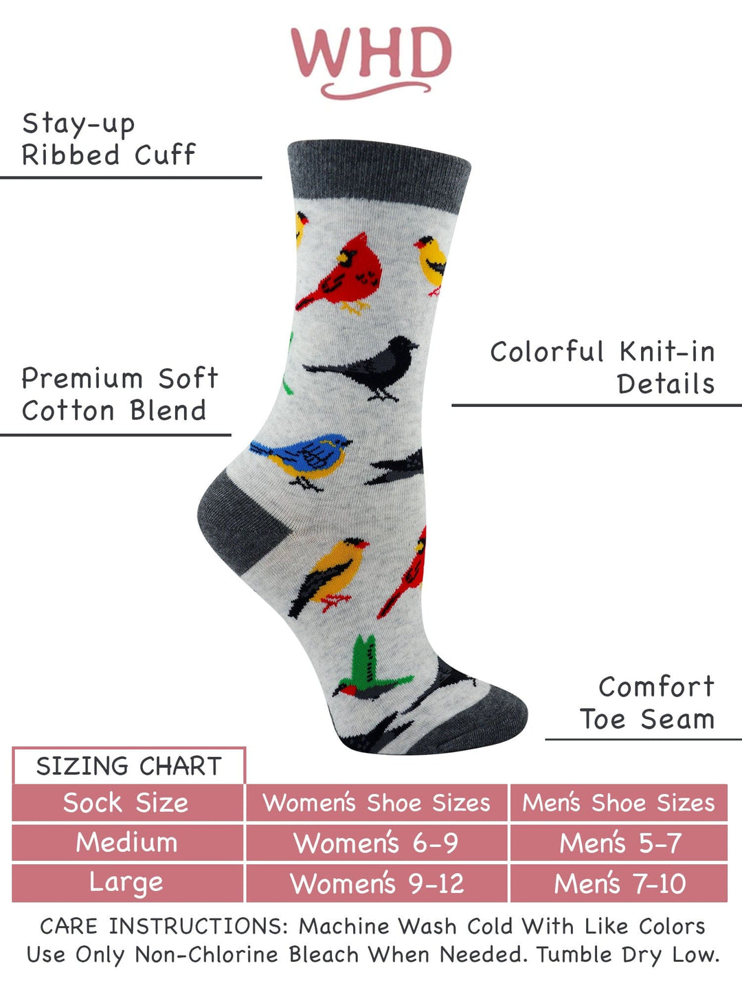 Wheel House Designs socks Ash / Medium Backyard Bird Socks Perfect Bird Lovers Gift