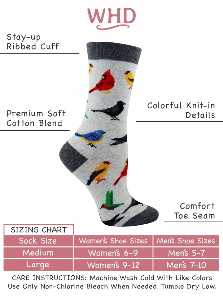Wheel House Designs socks Ash / Medium Backyard Bird Socks Perfect Bird Lovers Gift