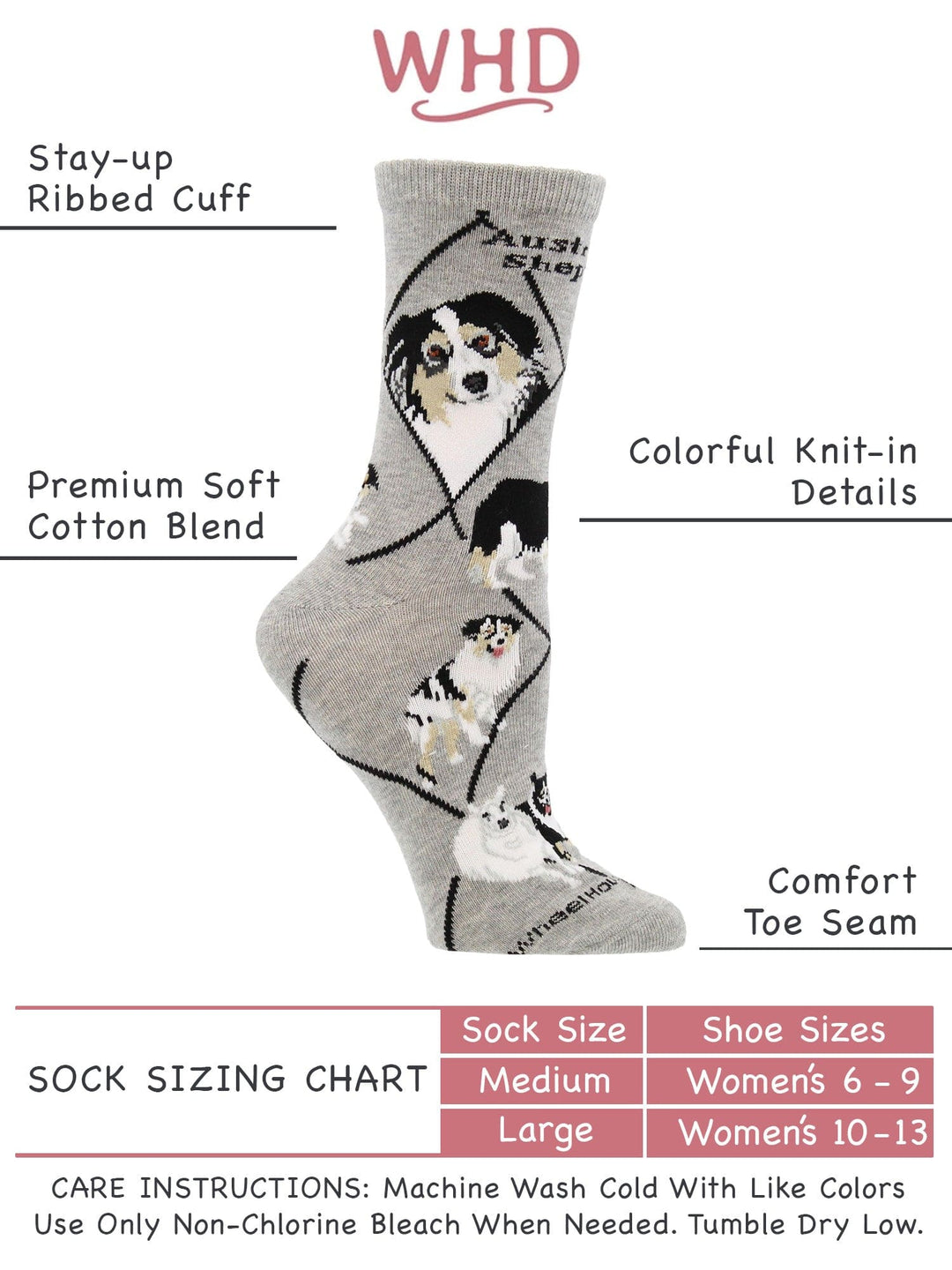 Wheel House Designs socks Australian Shepherd Socks for Women and Men | Perfect Dog Lovers Gift