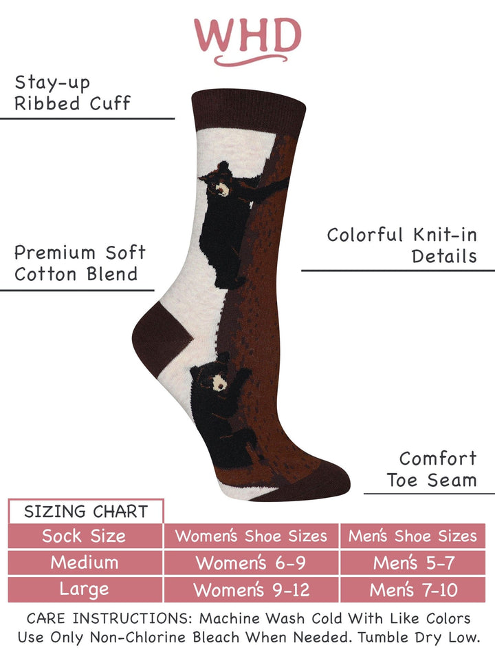 Wheel House Designs socks Bear Crew Socks for Women and Men | Gift for Bear Lovers