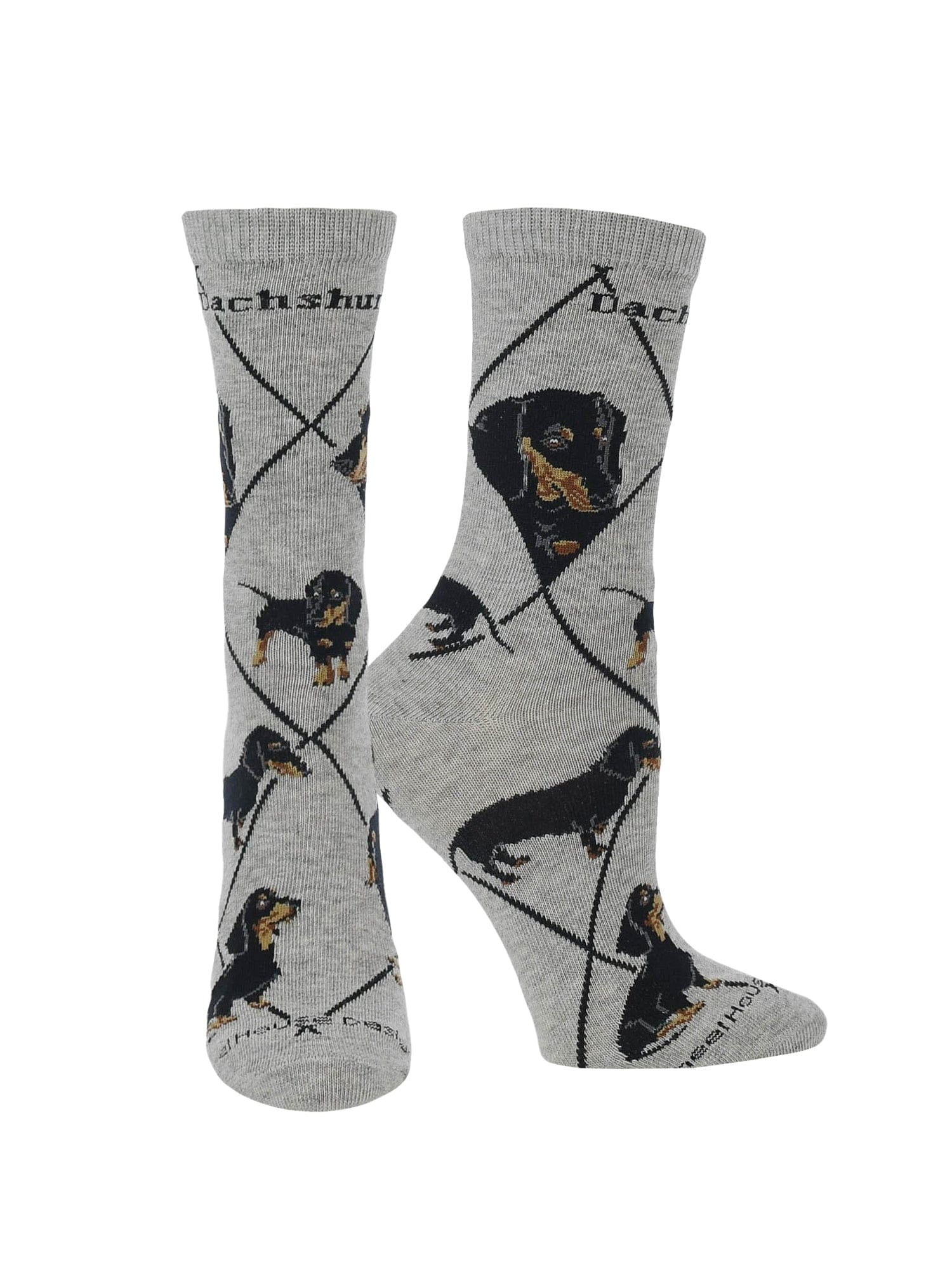 Wheel House Designs socks Black/Gray / Large Dachshund Socks for Women | Perfect Dog Lovers Gift