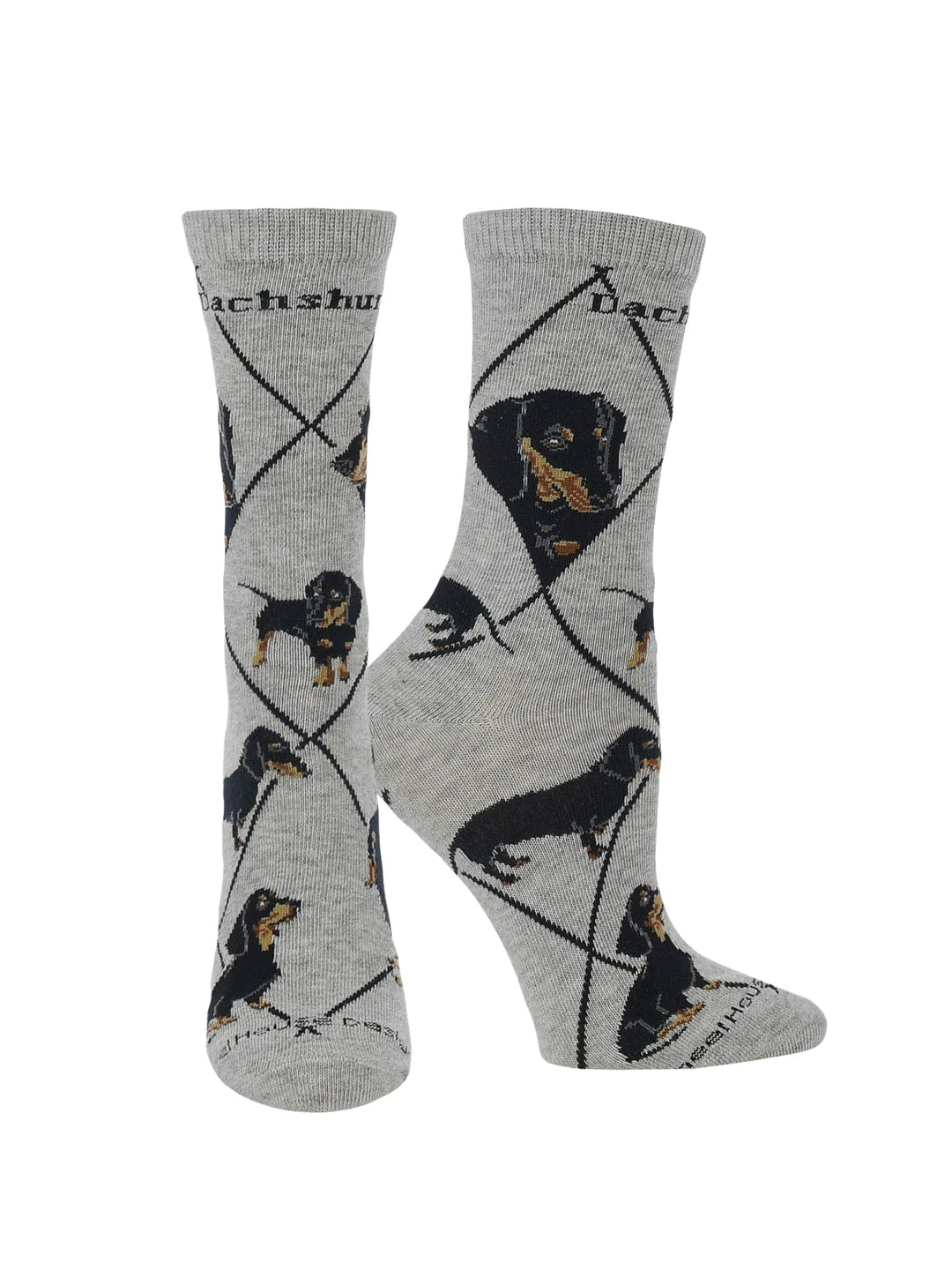 Wheel House Designs socks Black/Gray / Large Dachshund Socks for Women | Perfect Dog Lovers Gift