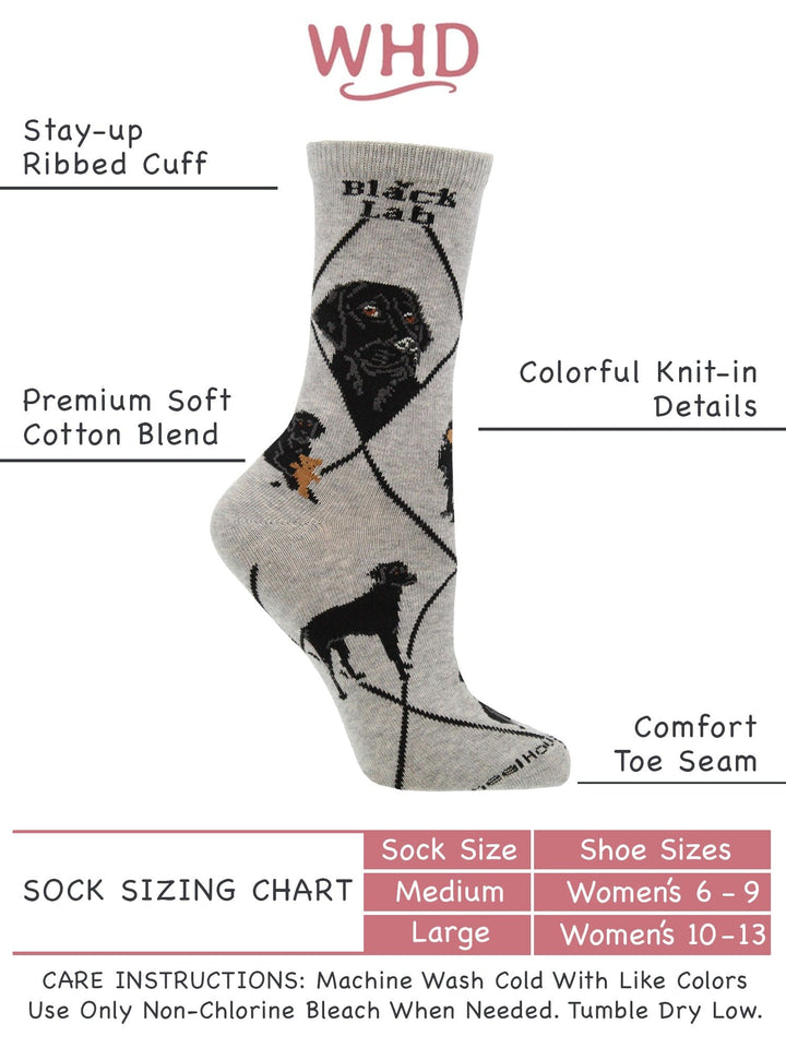 Wheel House Designs socks Black Lab Socks for Women and Men | Perfect Dog Lovers Gift