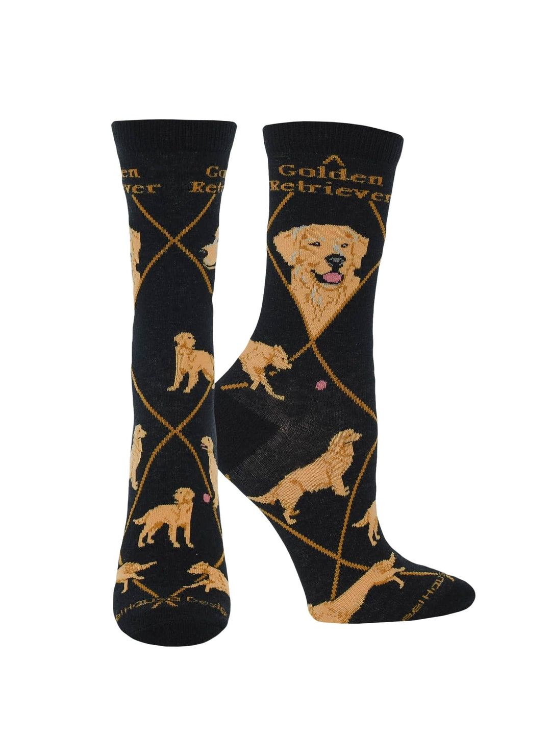 Wheel House Designs socks Black / Medium Best Golden Retriever Crew Socks for Women | Dog Lovers Gift