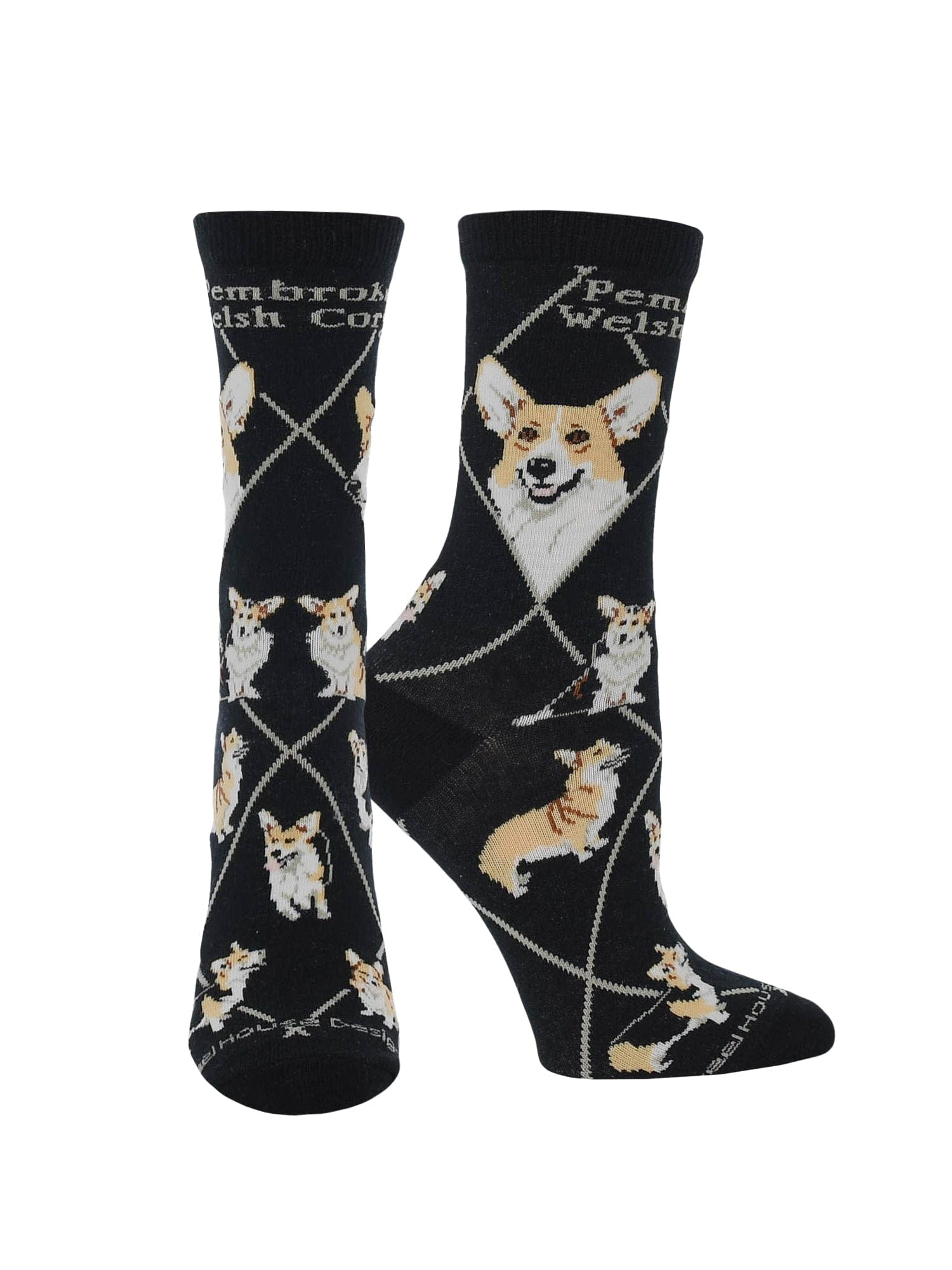 Wheel House Designs socks Black / Medium Corgi Pembroke Crew Socks for Women | Dog Lovers Gift