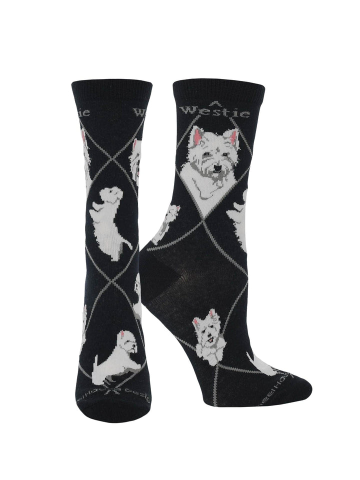 Wheel House Designs socks Black / Medium Westie Socks for Women | Perfect Dog Lovers Gift