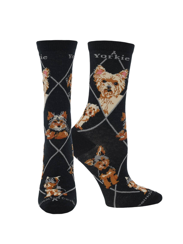 Wheel House Designs socks Black / Medium Yorkie Puppy Socks forWomen | Perfect Dog Lovers Gift