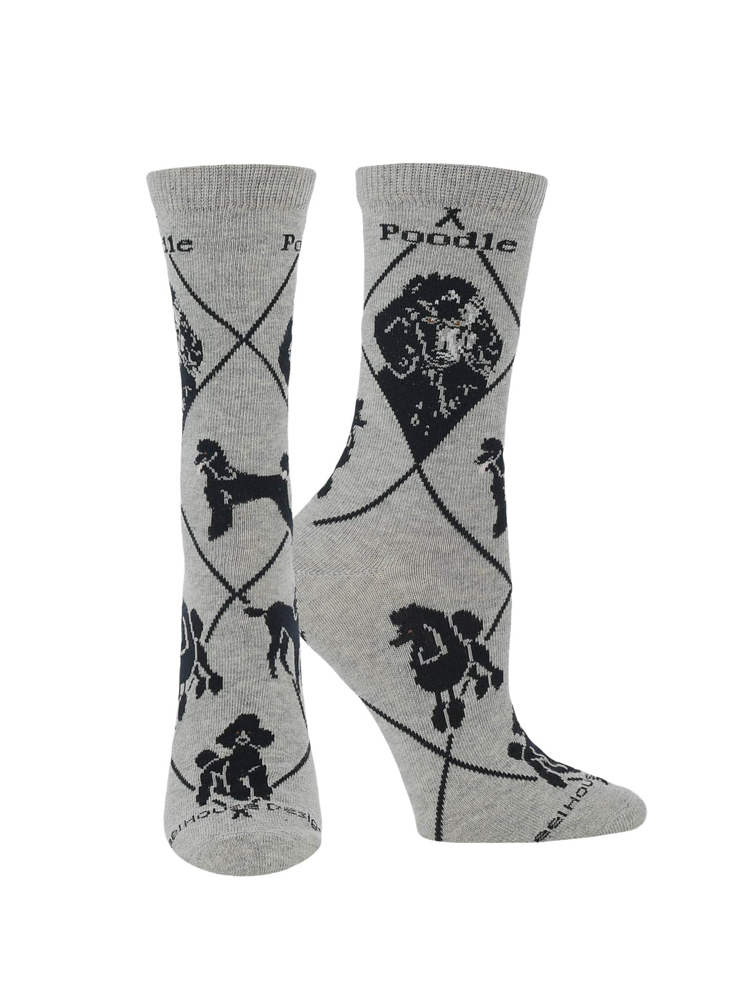 Wheel House Designs socks Black on Gray / Medium White Poodle Socks Perfect Dog Lovers Gift