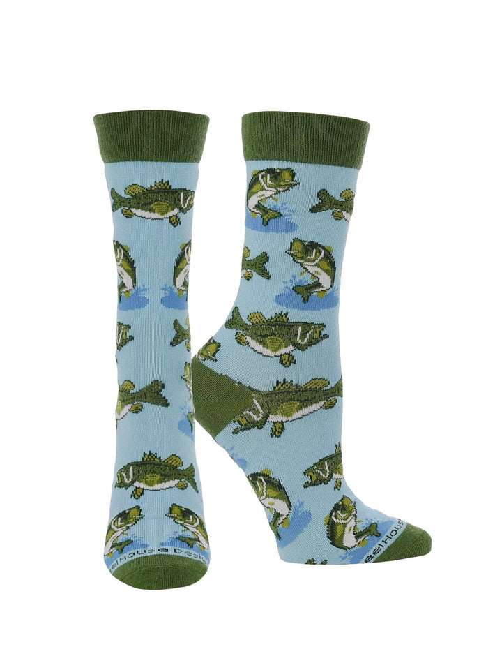 Wheel House Designs socks Blue / Medium Bass Socks Gift Perfect Bass Fishing Lover Gift