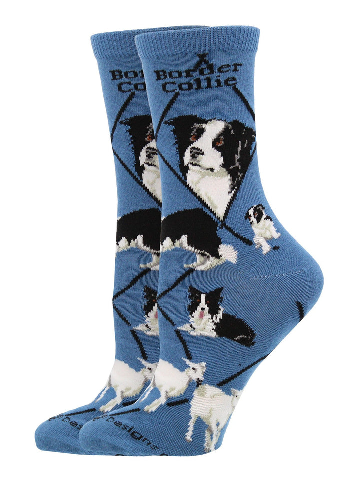 Wheel House Designs socks Blue / Medium Border Collie Socks for Women | Perfect Dog Lovers Gift
