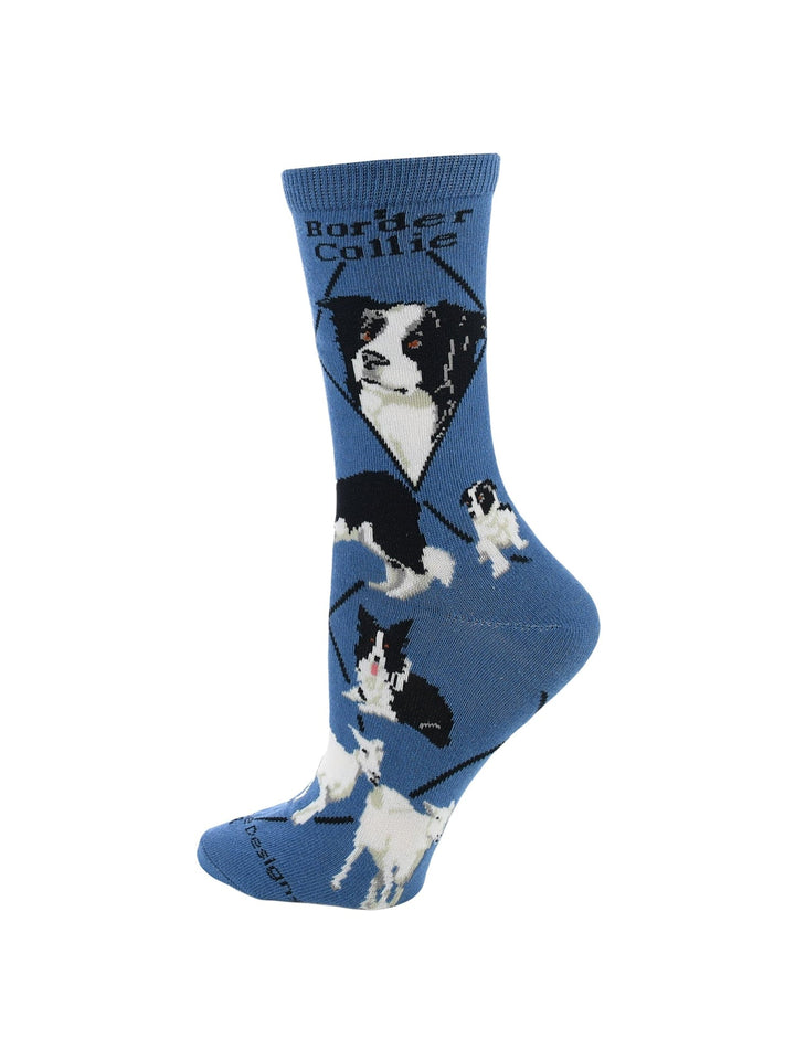 Wheel House Designs socks Blue / Medium Border Collie Socks for Women | Perfect Dog Lovers Gift