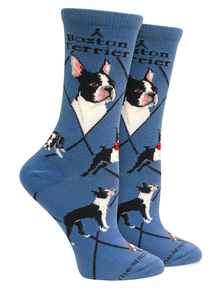 Wheel House Designs socks Blue / Medium Boston Terrier Socks for Women | Perfect Dog Lovers Gift
