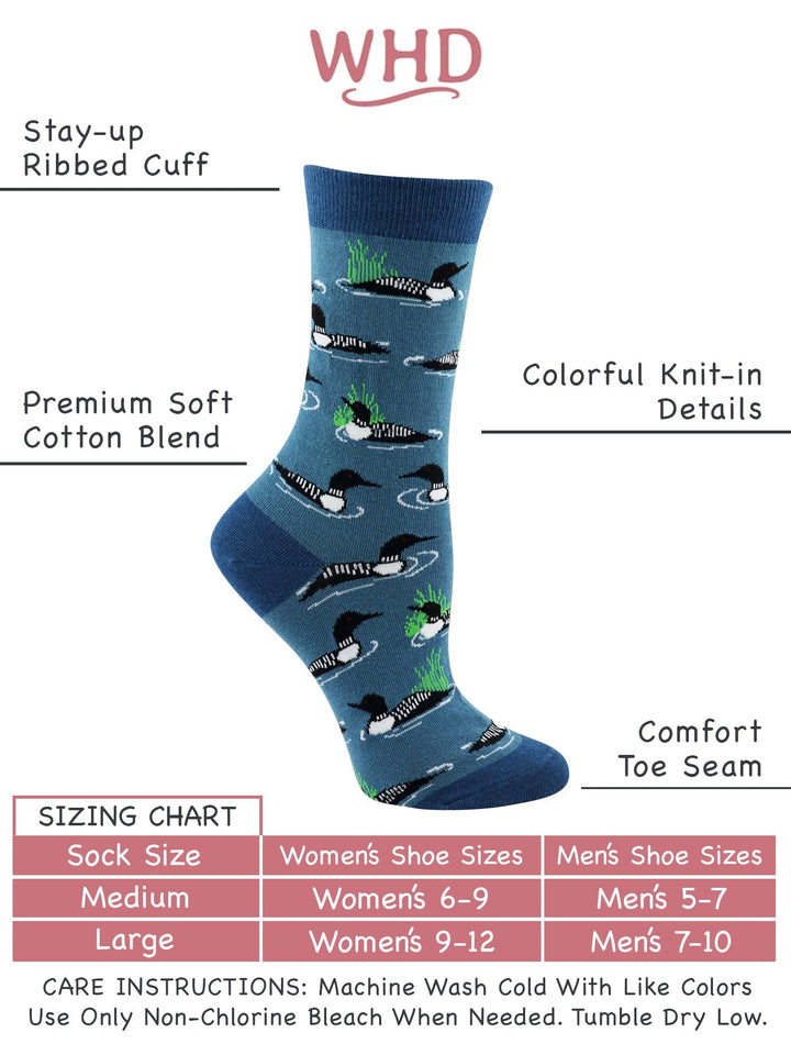 Wheel House Designs socks Blue / Medium Loon Bird Socks Perfect Bird Lovers Gift