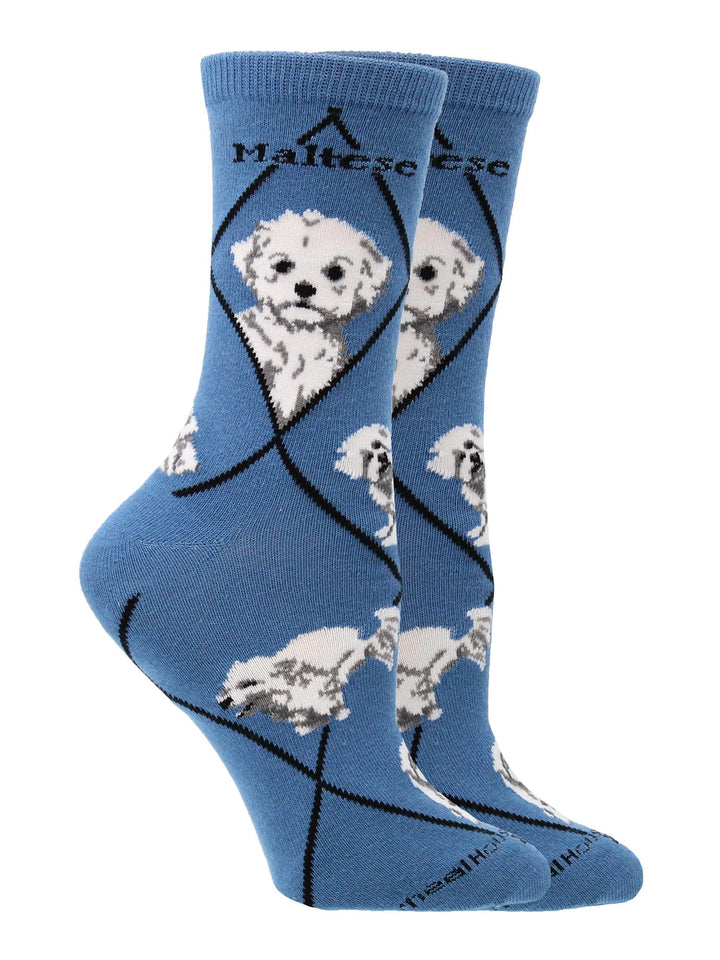 Wheel House Designs socks Blue / Medium Maltese Socks Perfect Dog Lovers Gift