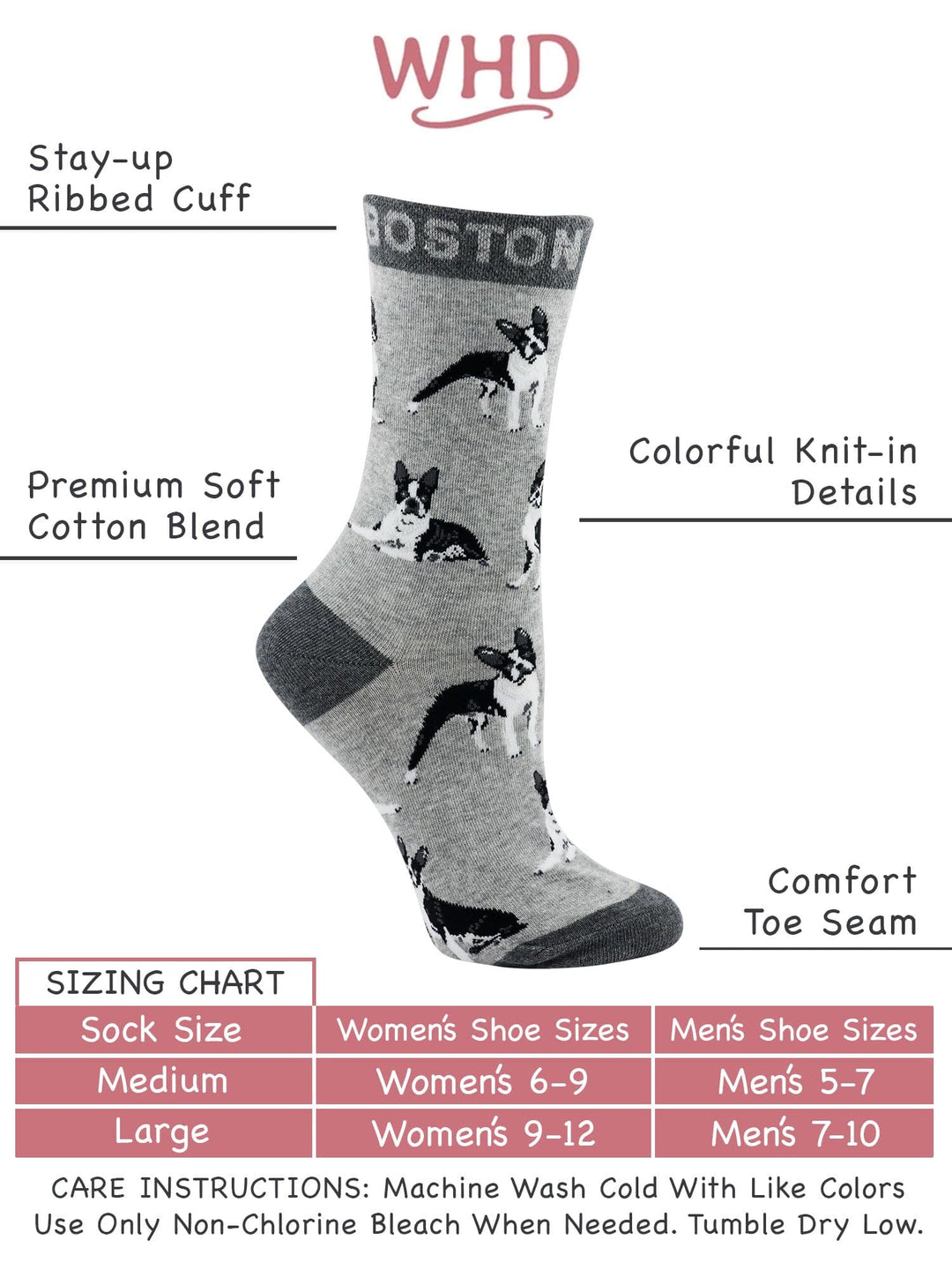 Wheel House Designs socks Boston Terrier Socks for Women | Perfect Dog Lovers Gift