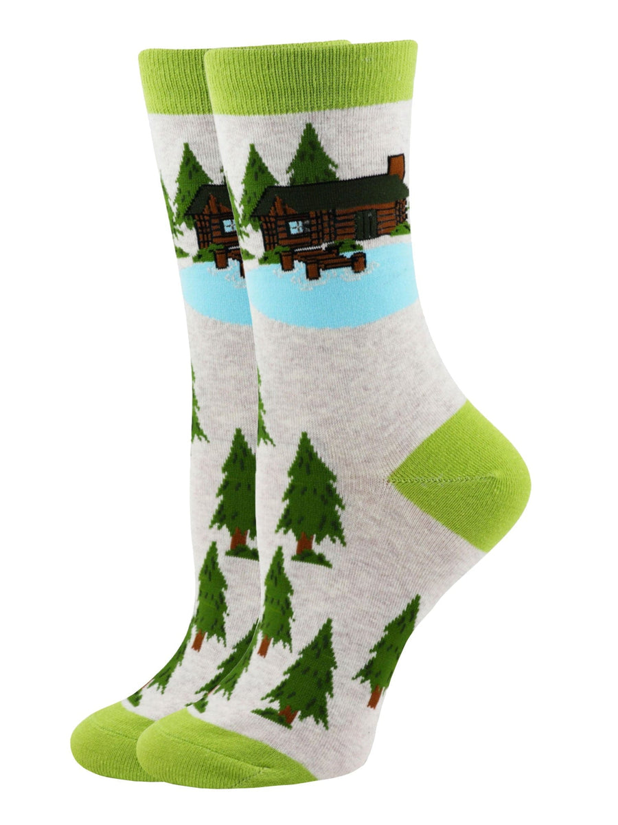 Wheel House Designs socks Cabin on the Lake Socks for Perfect Anglers Gift
