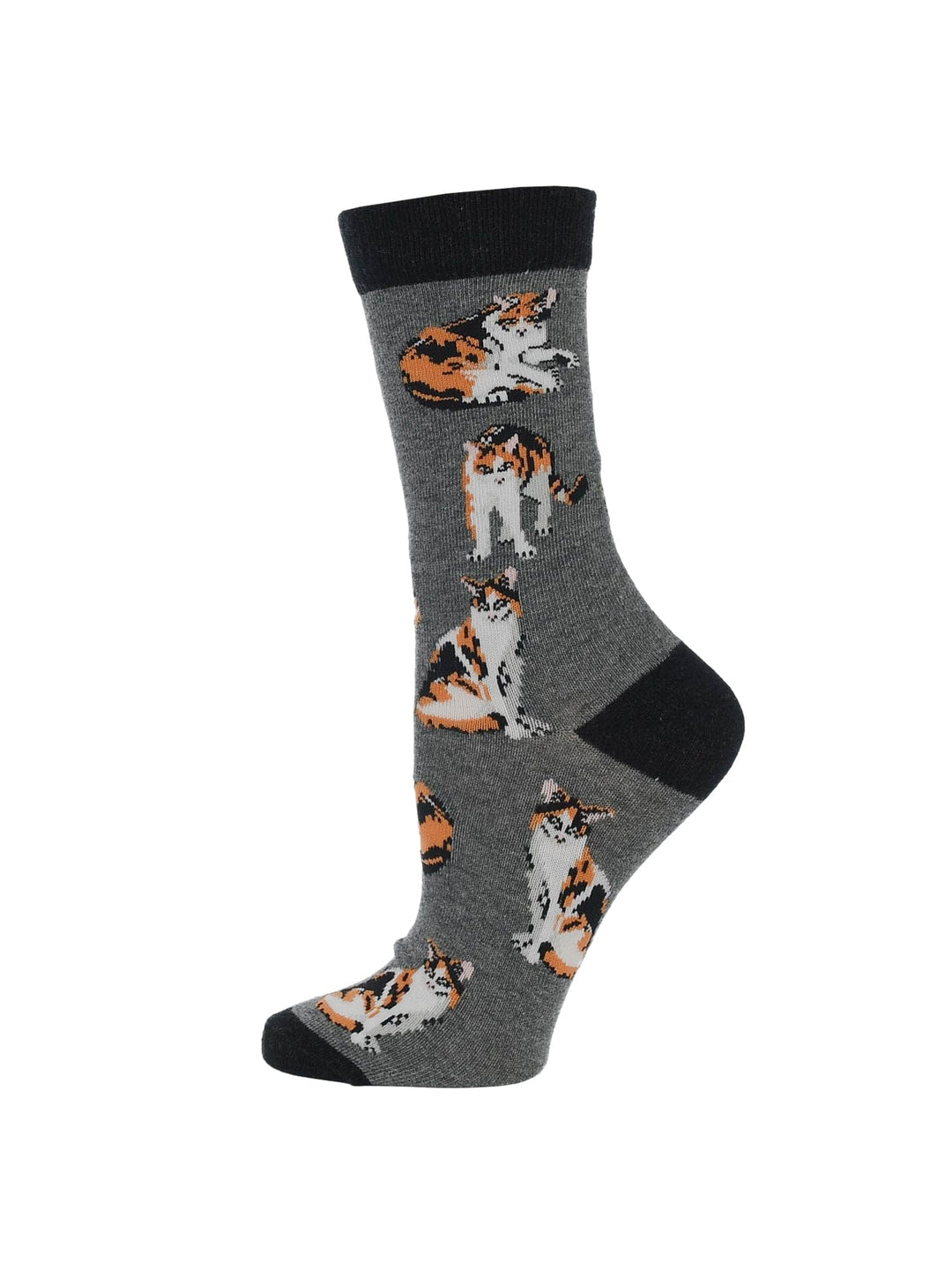 Wheel House Designs socks Charcoal Heather / Medium Calico Cat Socks Perfect Cat Lovers Gift